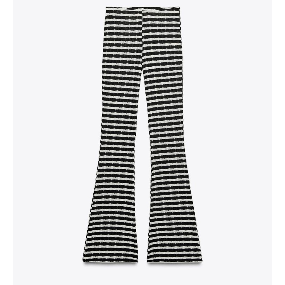 Zara matching set JACQUARD POLO SHIRT & JACQUARD FLARE PANTS - Picture 4 of 4